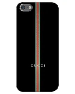 Чехол для iPhone 5 / 5s / SE с картинкой «Gucci — строгая линия»