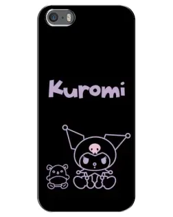 Чехол для iPhone 5 / 5s / SE с картинкой «Kuromi — черный минимализм» Чехол для iPhone 5 / 5s / SE с картинкой «Kuromi — черный минимализм»