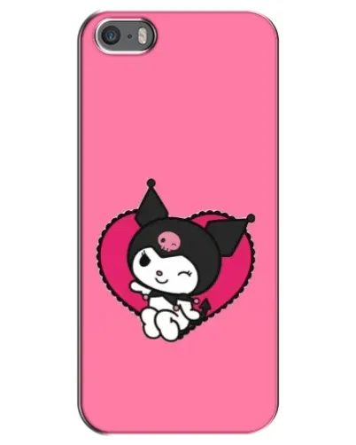 Чехол для iPhone 5 / 5s / SE с картинкой «Kuromi — любовь в сердце»
