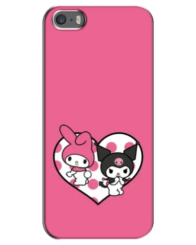Чехол для iPhone 5 / 5s / SE с картинкой «Kuromi и My Melody»