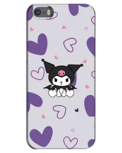 Чехол для iPhone 5 / 5s / SE с картинкой «Kuromi и лавандовые сердца» Чехол для iPhone 5 / 5s / SE с картинкой «Kuromi и лавандовые сердца»