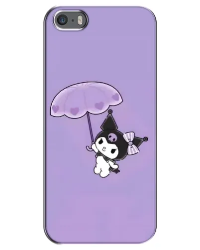 Чехол для iPhone 5 / 5s / SE с картинкой «Kuromi с зонтиком»