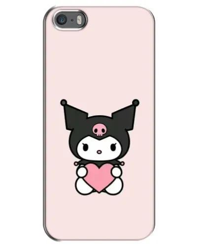 Чехол для iPhone 5 / 5s / SE с картинкой «Kuromi и сердце»