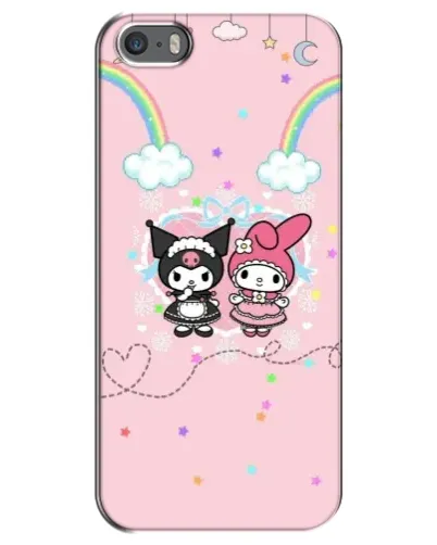 Чехол для iPhone 5 / 5s / SE с картинкой «My Melody и Kuromi»