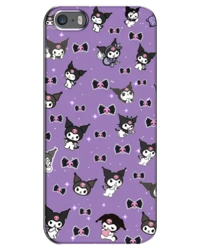 Чехол для iPhone 5 / 5s / SE с картинкой «Kuromi — паттерн»