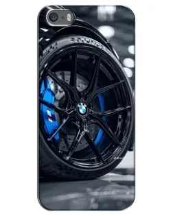 Чехол для iPhone 5 / 5s / SE с картинкой «Колесо BMW вблизи»