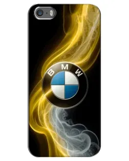 Чехол для iPhone 5 / 5s / SE с картинкой «Золотистый дым BMW»