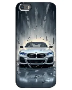 Чехол для iPhone 5 / 5s / SE с картинкой «BMW в свете фар»