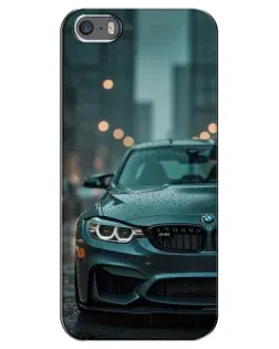 Чехол для iPhone 5 / 5s / SE с картинкой «BMW в огнях города»
