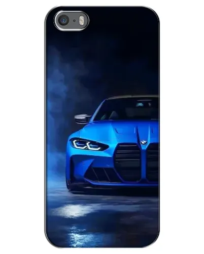 Чехол для iPhone 5 / 5s / SE с картинкой «Голубая BMW M4»
