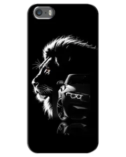 Чехол для iPhone 5 / 5s / SE с картинкой «BMW и лев»