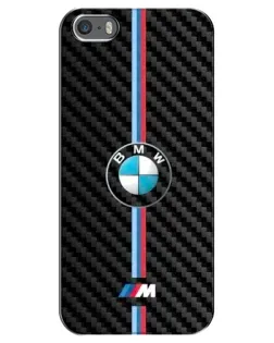 Чехол для iPhone 5 / 5s / SE с картинкой «Эмблема BMW и карбон»