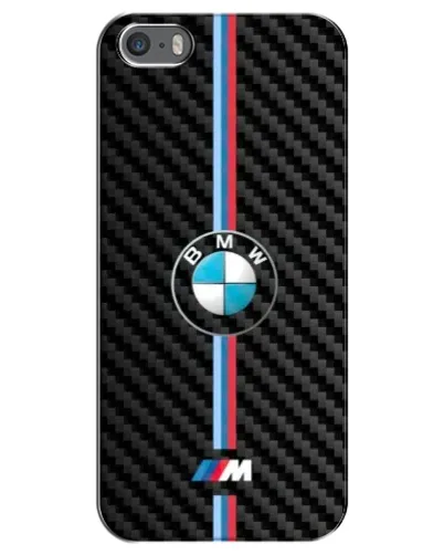 Чехол для iPhone 5 / 5s / SE с картинкой «Эмблема BMW и карбон»