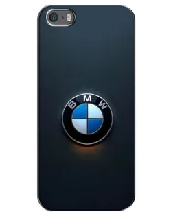 Чехол для iPhone 5 / 5s / SE с картинкой «Логотип BMW — минимализм»