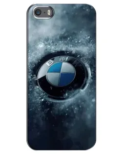Чехол для iPhone 5 / 5s / SE с картинкой «Логотип BMW — лед»