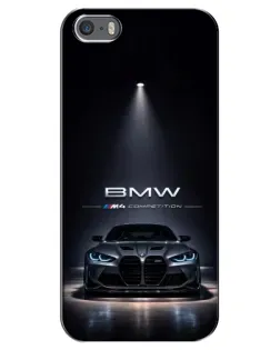 Чехол для iPhone 5 / 5s / SE с картинкой «BMW сквозь ночной город»