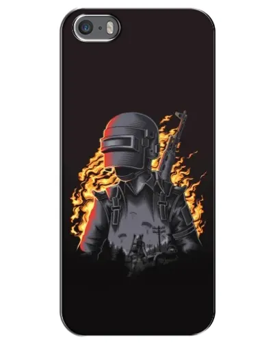 Чохол для iPhone 5 / 5s / SE з картинкою «PUBG — вогняний силует» Чохол для iPhone 5 / 5s / SE з картинкою «PUBG — вогняний силует»
