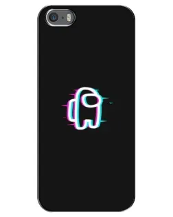Чохол для iPhone 5 / 5s / SE з картинкою «Among Us неон»
