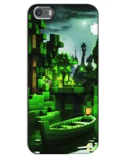 Чохол для iPhone 5 / 5s / SE з картинкою «Minecraft лісовий пейзаж»