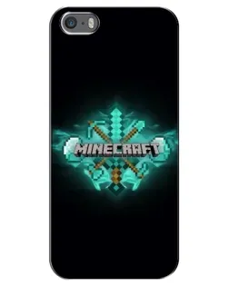 Чохол для iPhone 5 / 5s / SE з картинкою «Minecraft Diamond лого»