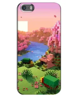 Чохол для iPhone 5 / 5s / SE з картинкою «Рожеве дерево Minecraft»