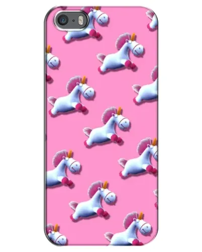 Чехол для iPhone 5 / 5s / SE с картинкой «Единороги на розовом»