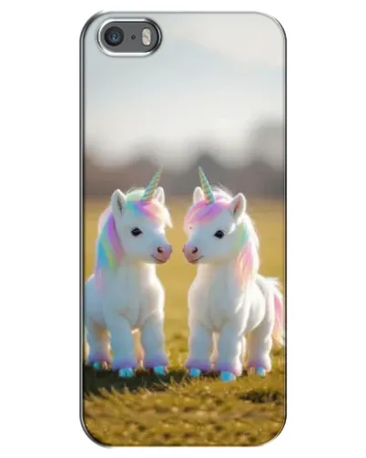 Чехол для iPhone 5 / 5s / SE с картинкой «Пара единорогов»