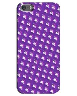 Чехол для iPhone 5 / 5s / SE с картинкой «Единороги на фиолетовом»
