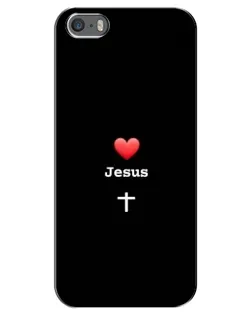 Чохол для iPhone 5 / 5s / SE з картинкою «Серце - Jesus»