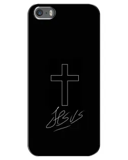 Чехол для iPhone 5 / 5s / SE с картинкой «Графический крест Jesus» Чехол для iPhone 5 / 5s / SE с картинкой «Графический крест Jesus»
