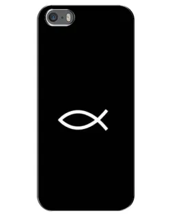 Чехол для iPhone 5 / 5s / SE с картинкой «Символ рыбы Jesus» Чехол для iPhone 5 / 5s / SE с картинкой «Символ рыбы Jesus»