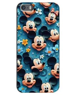 Чехол для iPhone 5 / 5s / SE с картинкой «Паттерн Микки и Минни»