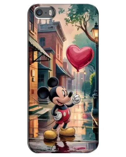 Чехол для iPhone 5 / 5s / SE с картинкой «Микки и шарик-сердце» Чехол для iPhone 5 / 5s / SE с картинкой «Микки и шарик-сердце»