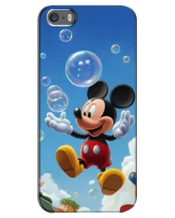 Чехол для iPhone 5 / 5s / SE с картинкой «Mickey и мыльные пузыри»