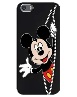 Чехол для iPhone 5 / 5s / SE с картинкой «Микки раздвигает стены»