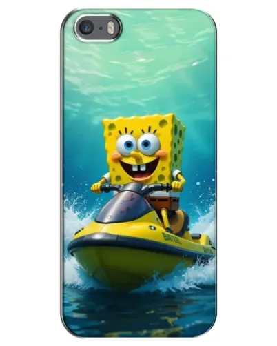Чохол для iPhone 5 / 5s / SE з картинкою «Спанч Боб на гідроциклі» Чохол для iPhone 5 / 5s / SE з картинкою «Спанч Боб на гідроциклі»