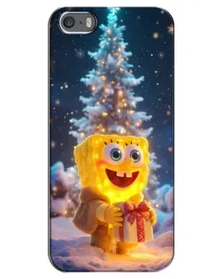 Чохол для iPhone 5 / 5s / SE з картинкою «Різдвяний Спанч Боб»
