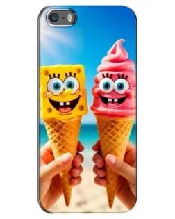 Чохол для iPhone 5 / 5s / SE з картинкою «Спанч Боб морозиво»
