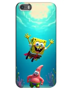 Чехол для iPhone 5 / 5s / SE с картинкой «Спанч Боб под водой»