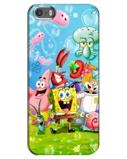 Чехол для iPhone 5 / 5s / SE с картинкой «Губка Боб и друзья»