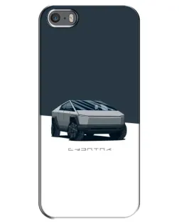 Чохол для iPhone 5 / 5s / SE з картинкою «Сріблястий Cybertruck Tesla»