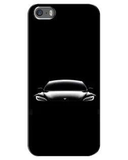 Чохол для iPhone 5 / 5s / SE з картинкою «Фари Tesla Night»