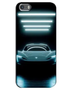 Чохол для iPhone 5 / 5s / SE з картинкою «Tesla в неоні»