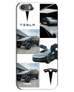Чохол для iPhone 5 / 5s / SE з картинкою «Колаж Cybertruck Tesla»
