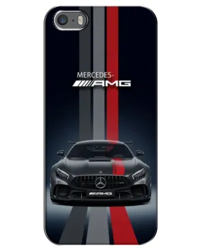 Чохол для iPhone 5 / 5s / SE з картинкою «Mercedes — білий карбон»