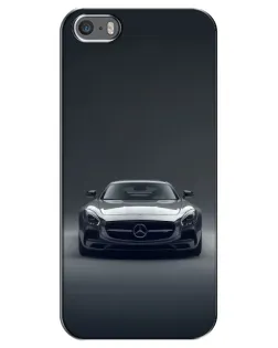 Чехол для iPhone 5 / 5s / SE с картинкой «Mercedes на черном»