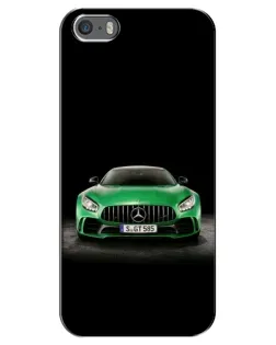 Чохол для iPhone 5 / 5s / SE з картинкою «Mercedes — неоновий лого»
