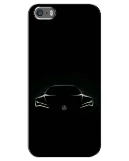 Чехол для iPhone 5 / 5s / SE с картинкой «Mercedes — силуэт авто»