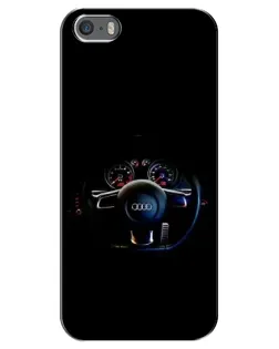 Чехол для iPhone 5 / 5s / SE с картинкой «Салон Audi — руль» Чехол для iPhone 5 / 5s / SE с картинкой «Салон Audi — руль»