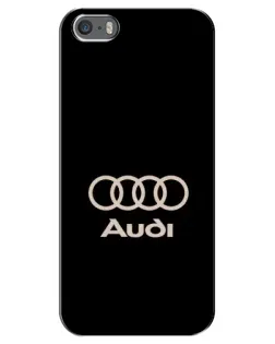 Чохол для iPhone 5 / 5s / SE з картинкою «Audi — золотий логотип»